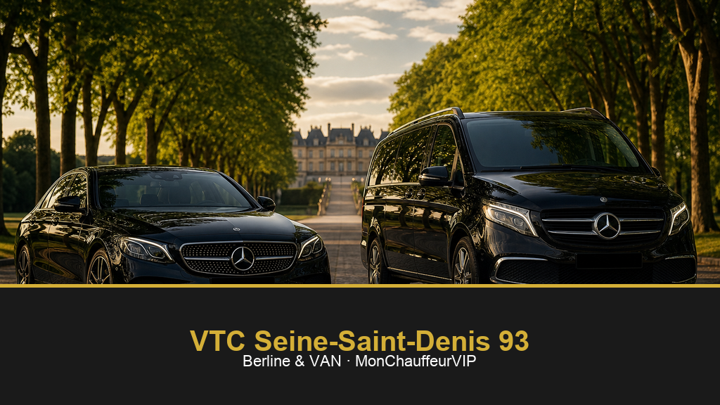 Berline et VAN chauffeur privé Seine-Saint-Denis 93 – MonChauffeurVIP, forfait fixe